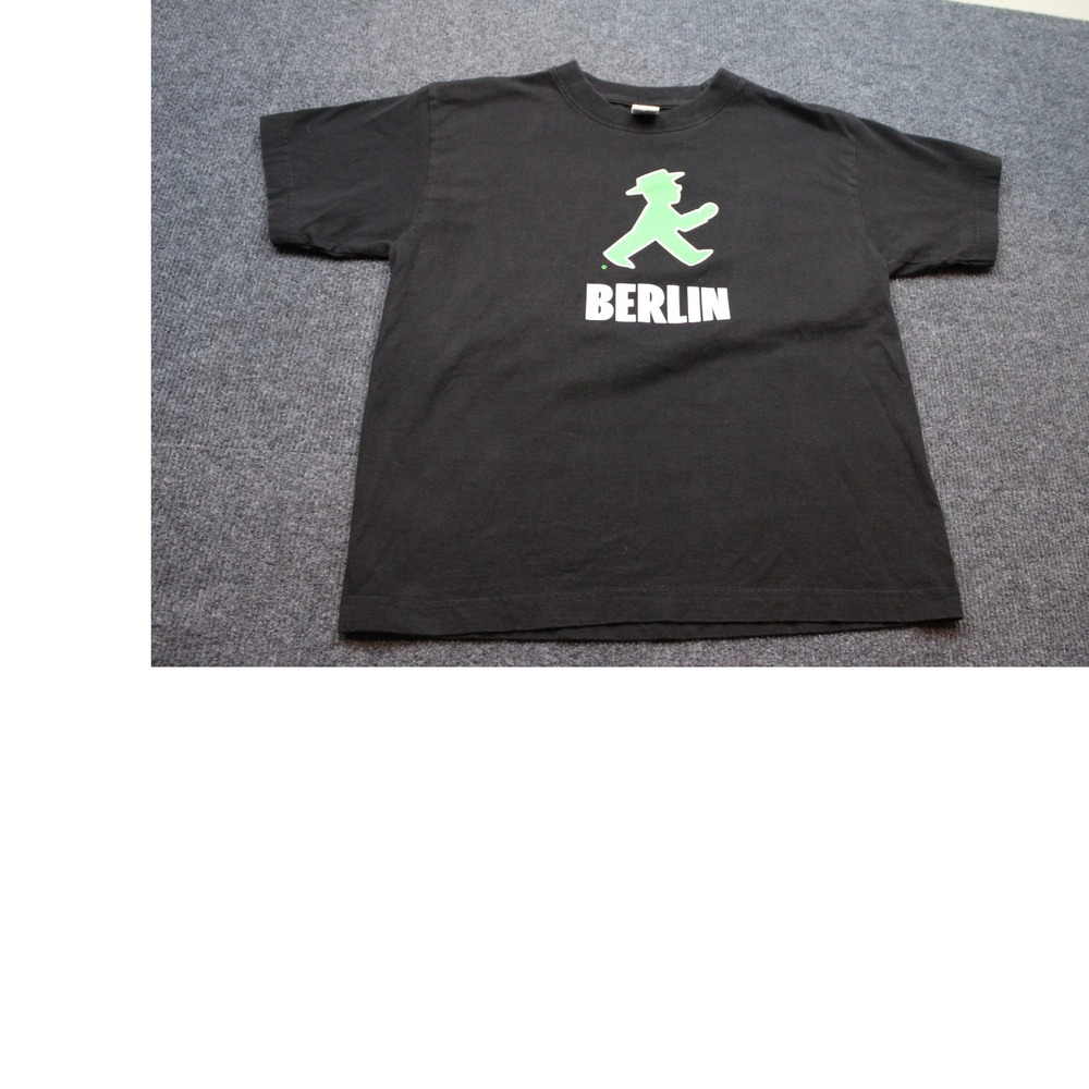 Logo Star Berlin Ampelmann Graphic T-Shirt Black Short Sleeve Kids 152 Small